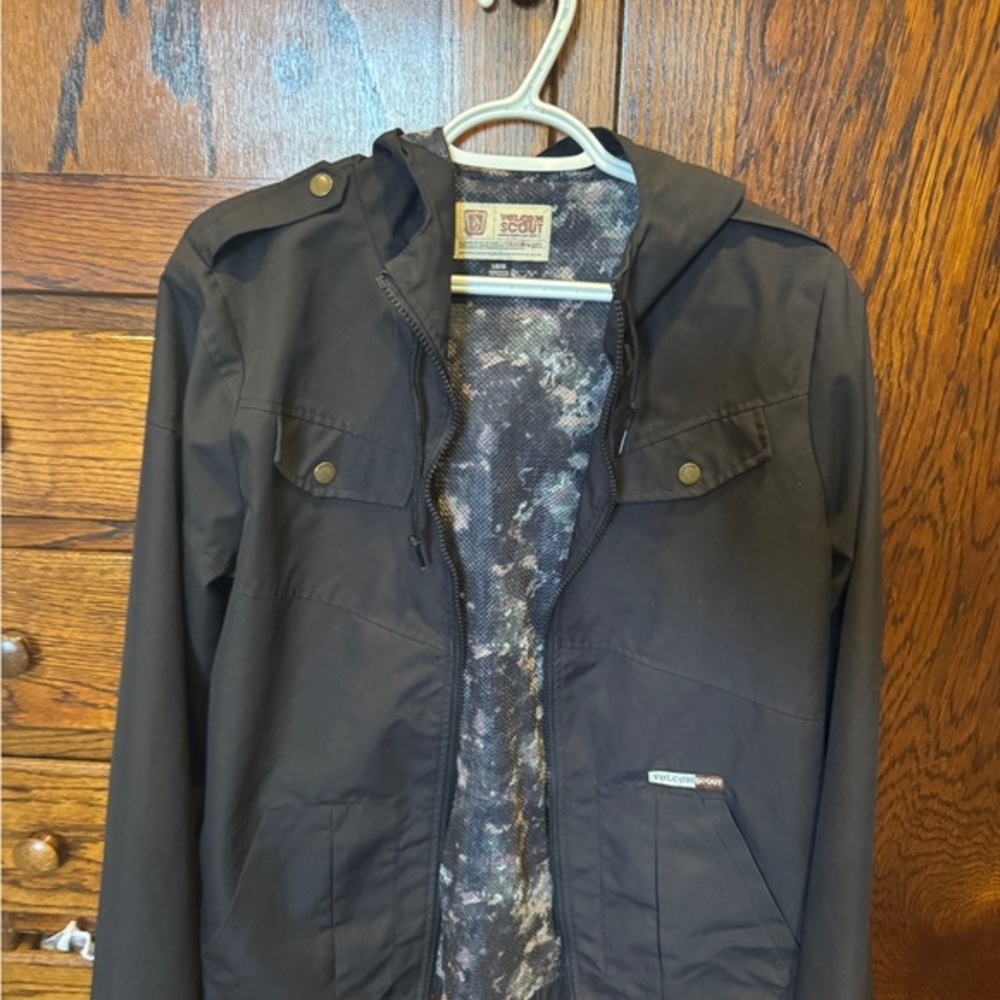 Volcom Scout Hooded Jacket Black Camo L/G14